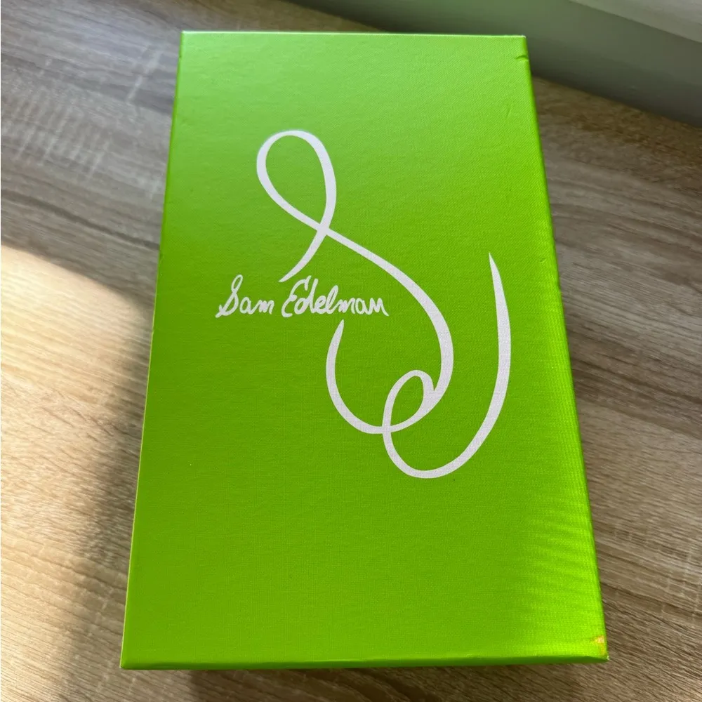 BRAND NEW Sam Edelman Tarra Summer Sand/Black Slingback Heels, Size 8.5 - Image 6