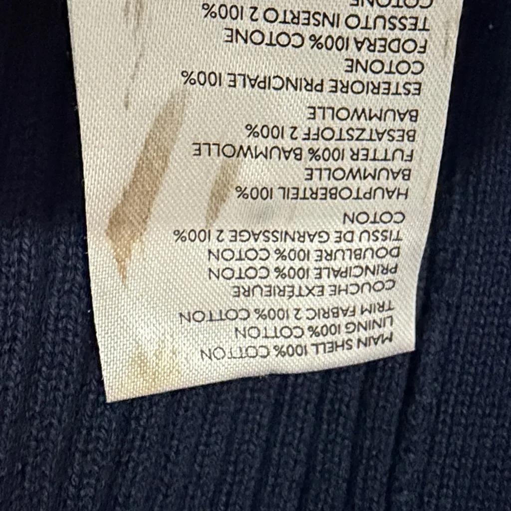 Maeve Navy Ribbed Knit Puff Gingham Mini Dress Size Medium - Image 13