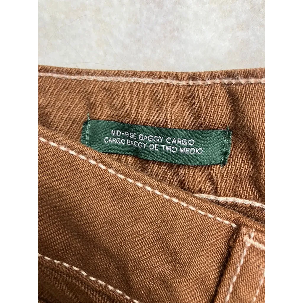 Wild Fable Women Brown Mid Rise Baggy Cargo Pants Size 2 New - Image 2