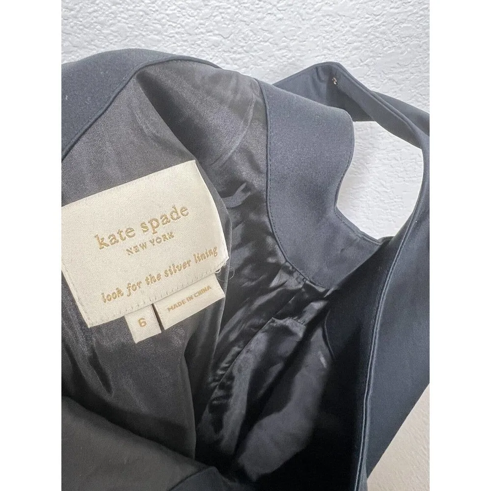 Kate Spade Black Bow Front Dress Size 6 Sleeveless - Image 3