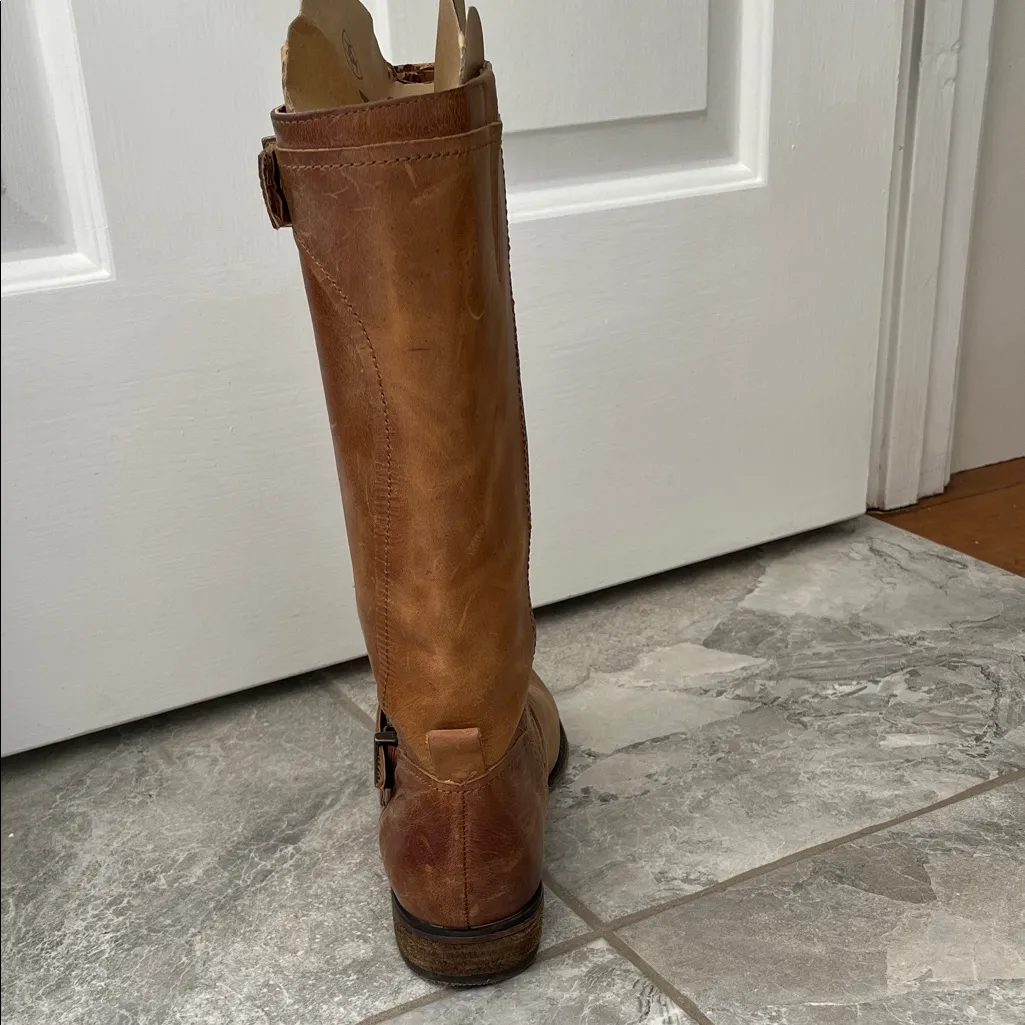 Gianni Bini Brown Leather Combat Boots - Image 6