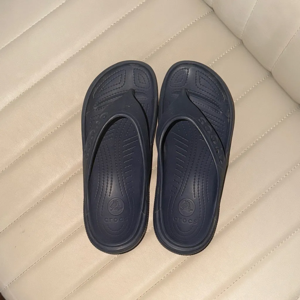 Crocs Navy Blue Flip Flops - Image 2