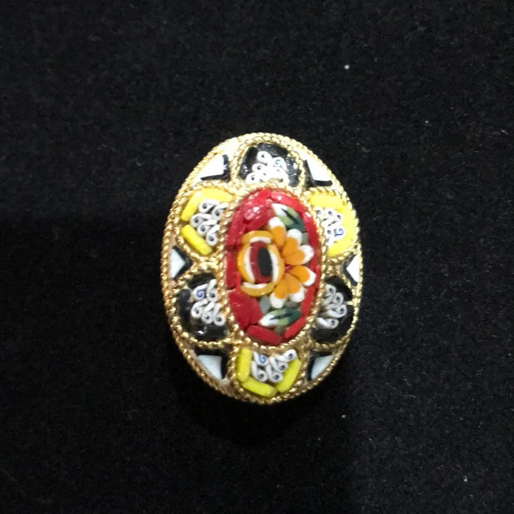 Vintage Italian Micro Mosaic Brooch - Image 2