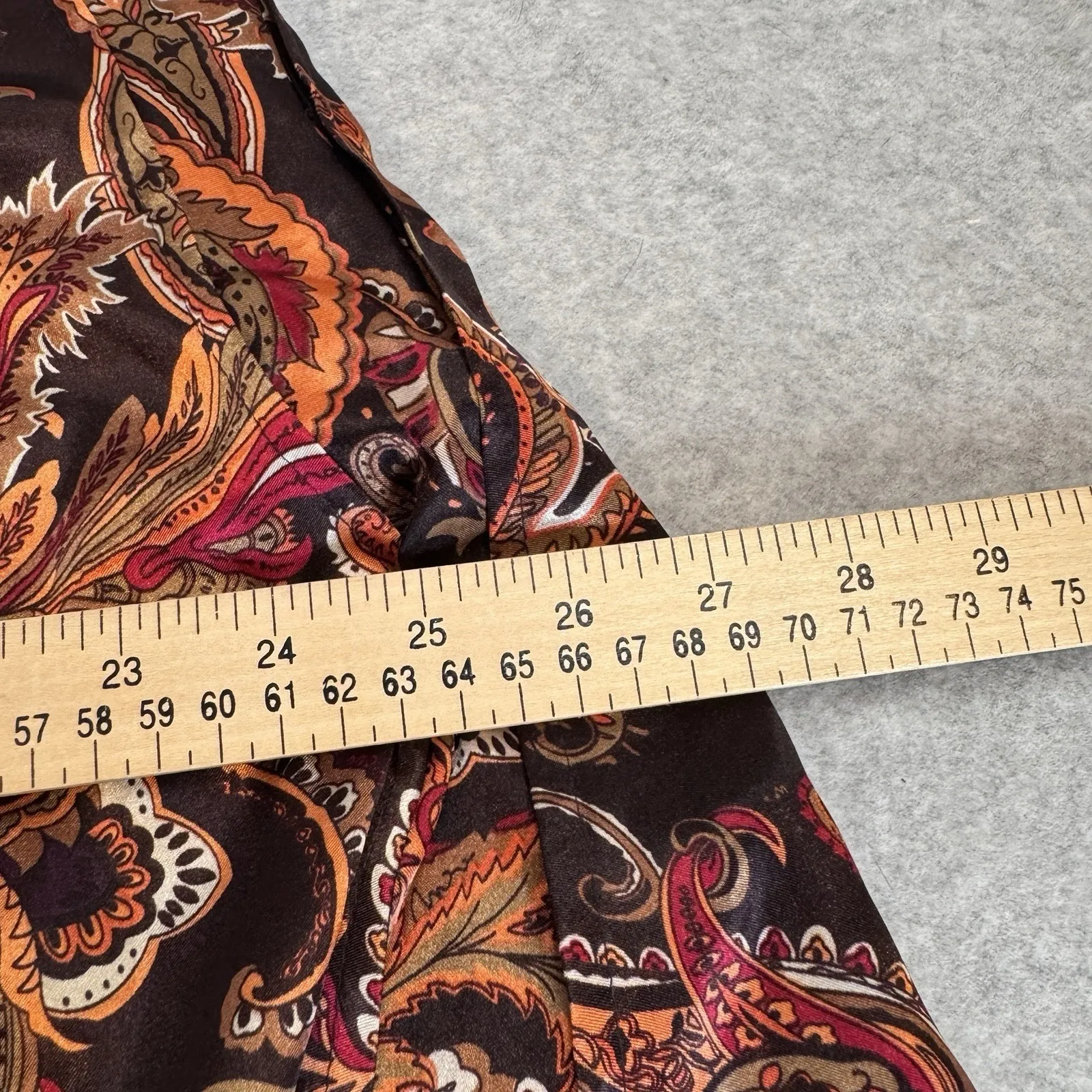 Vintage Y2K Worthington Skirt Womens 18 Orange Paisley Satin Preppy Grunge Fairy - Image 13