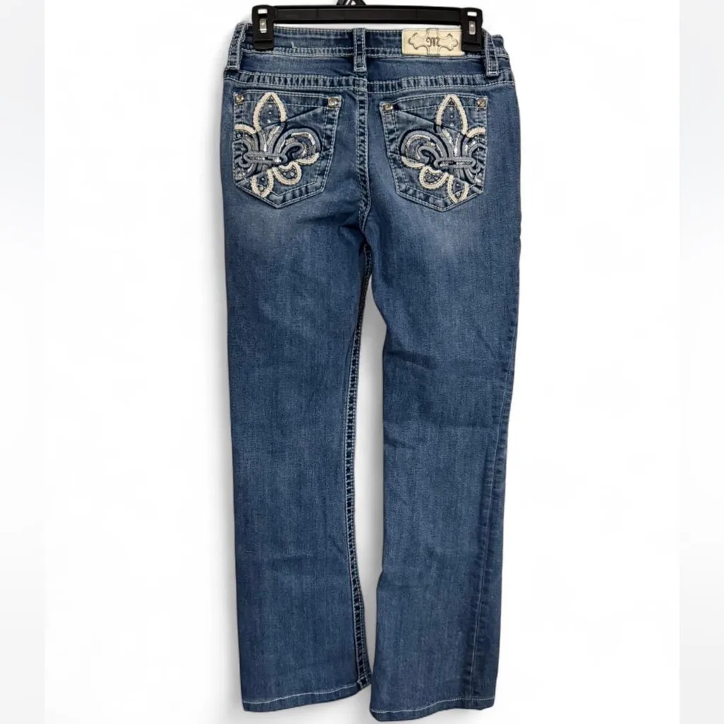 Miss Me Blue Flare Jeans with Embroidered Pockets - Image 5