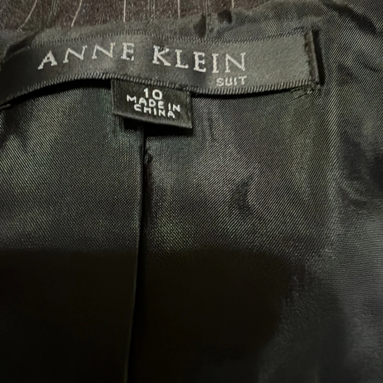 Anne Klein Suit Two Button Notch Pinstriped Suit Blazer Women’s 10 - Image 3