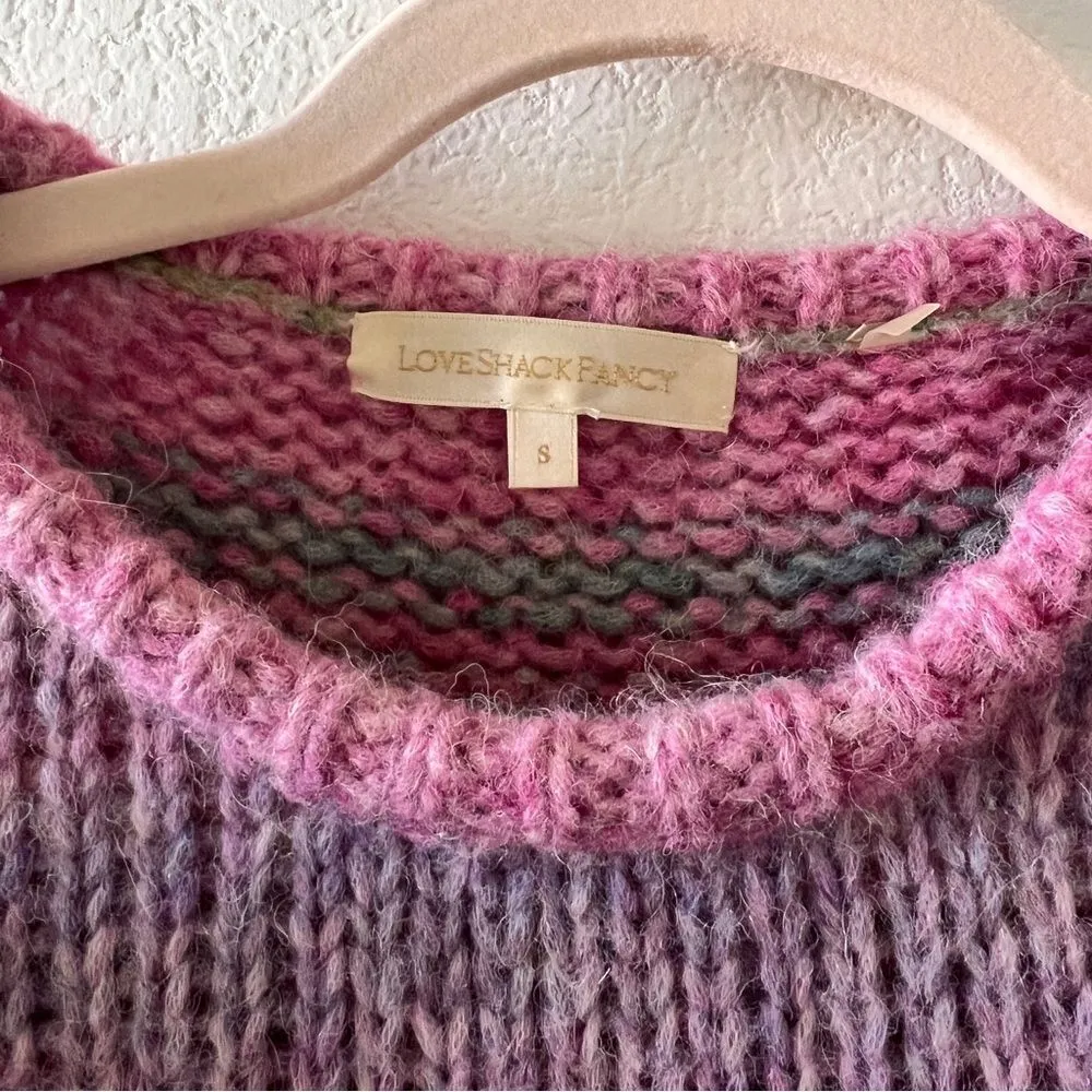 Loveshackfancy Multicolor‎ Yumi Ruffle Alpaca Wool Blend Pullover Sweater Small - Image 6