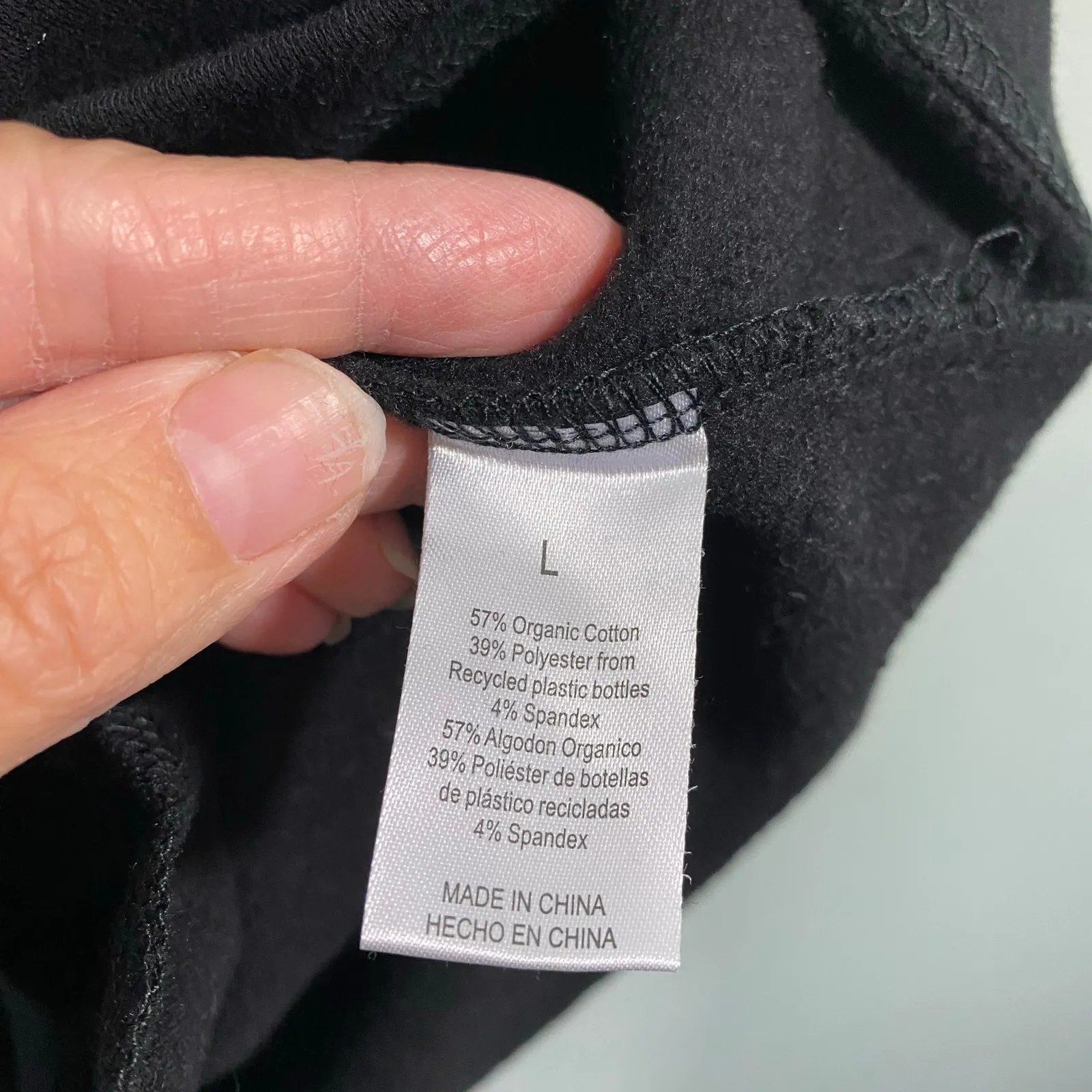 Earth Yoga Black Sustainable Organic Cotton Fleece Lined Sweater Dress Size L Size L - Image 8