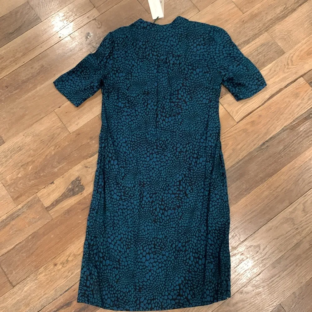 HOBBS LONDON Lucille Tunic Knee Graphic Dot Navy Aegean Dress Size US 2 - Image 8