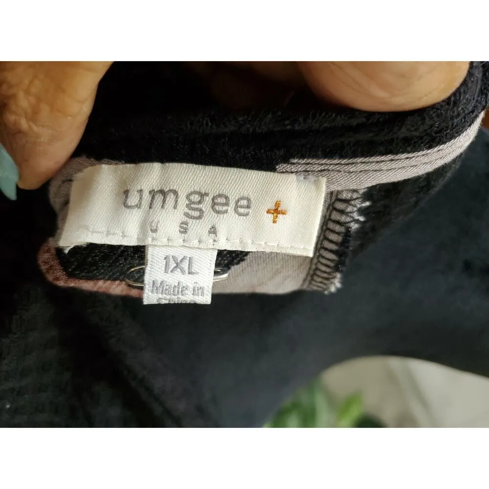 Umgee Women's Solid Black Cotton Round Neck Long Sleeve Casual Top Shirt Size 1X - Image 7