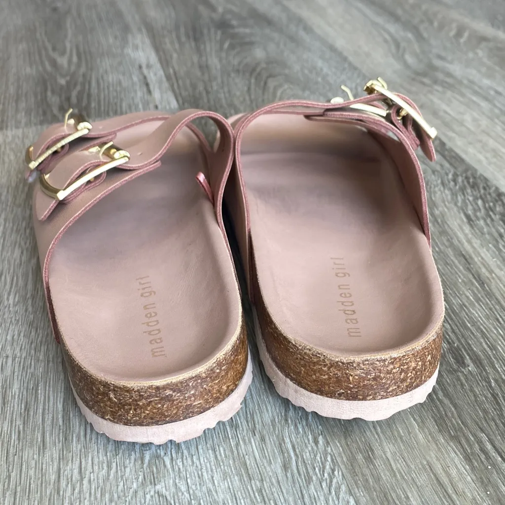 Madden girl two strap buckle flat sandals tan beige neutral 6 - Image 8