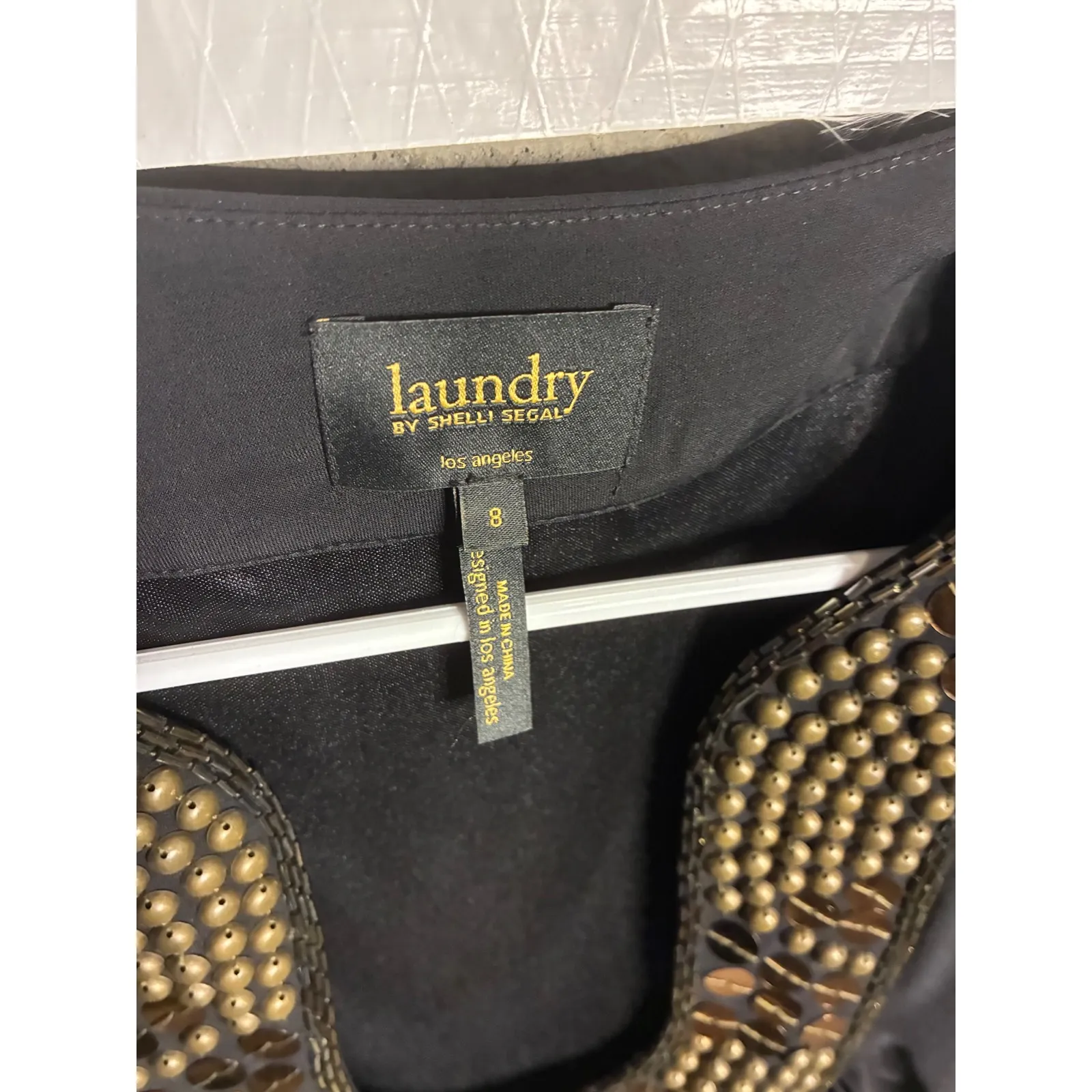 Laundry by Shelli Segal Black Embellished Neckline Sleeveless Dress Size 8 - Image 2