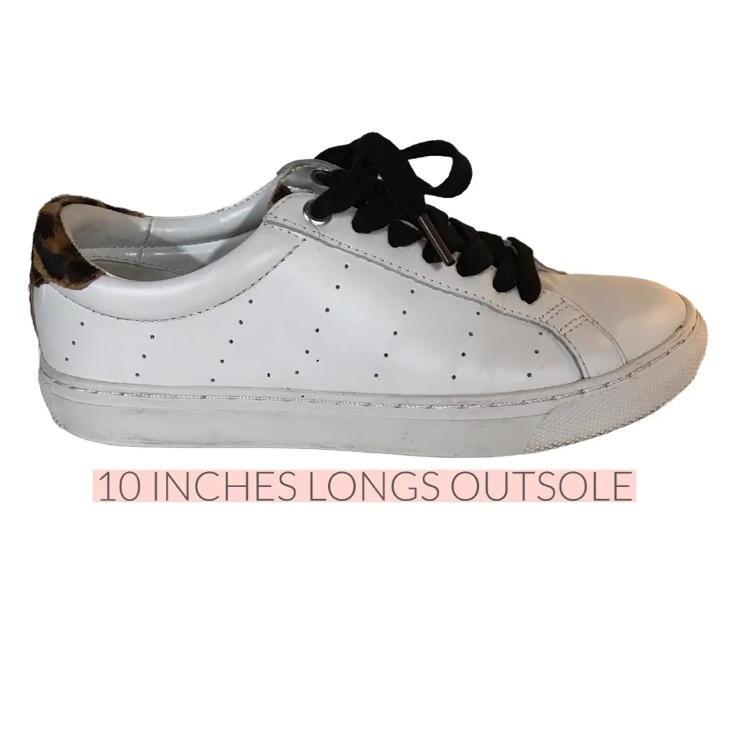 J. CREW "SATURDAY SNEAKERS" WHITE LEATHER & ANIMAL PRINT ACCENT SNEAKERS (6.5) - Image 14