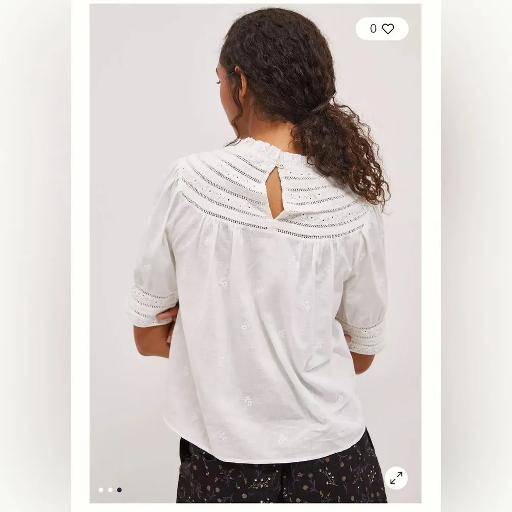 Anthropologie Forever That Girl Kari Embroidered Blouse NWT Size 10 - Image 3