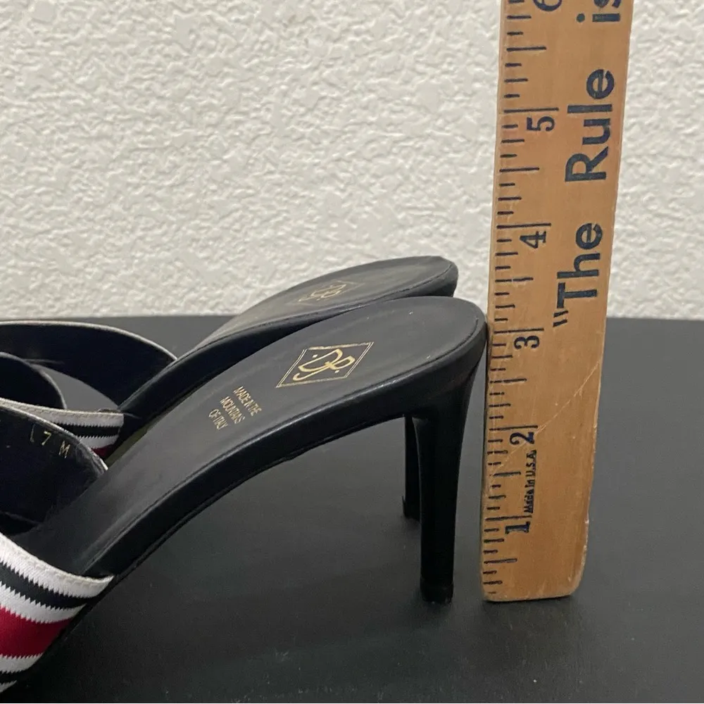 DONALD J PLINER Trix Red White Black Criss Cross Bandage Strap Heels Size 7 1/2M - Image 9