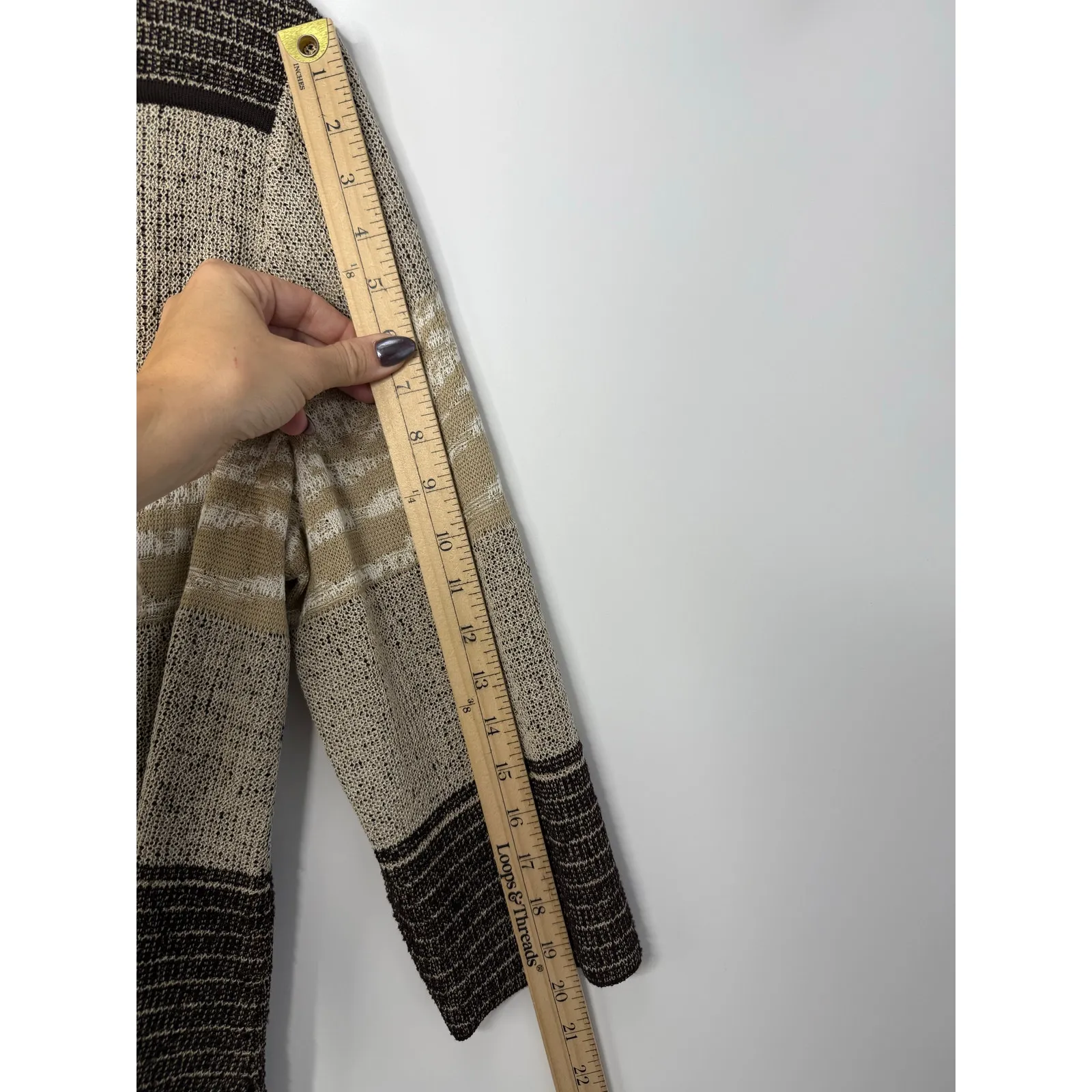 Ming Wang Open Front Knit Jacket – Women’s OX (XL Equivalent) Brown Tan - Image 8