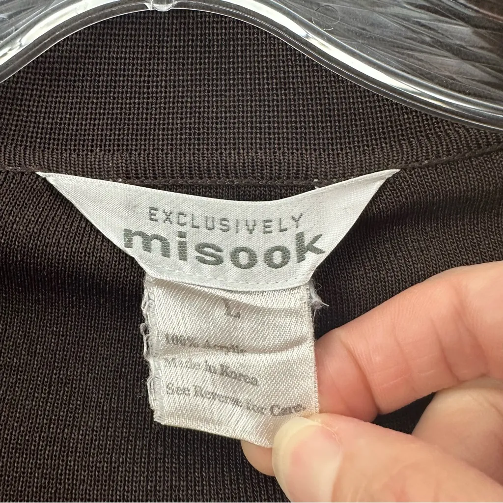 Exclusively Misook‎ Open Front Cardigan Sweater Career Office Minimalist Women L - Image 3