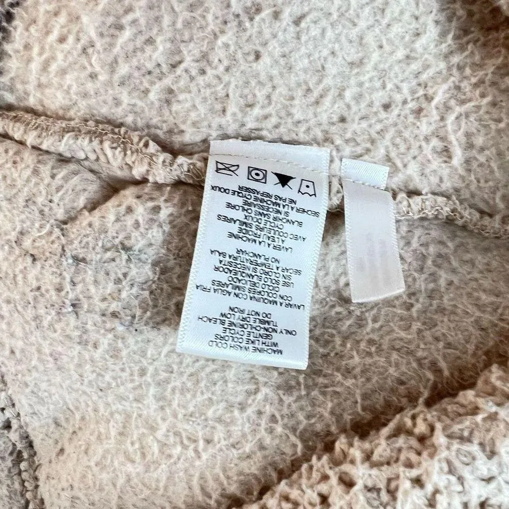 Calvin Klein Beige Sherpa Full Zipper Mock Neck Teddy Jacket Size Small - Image 10