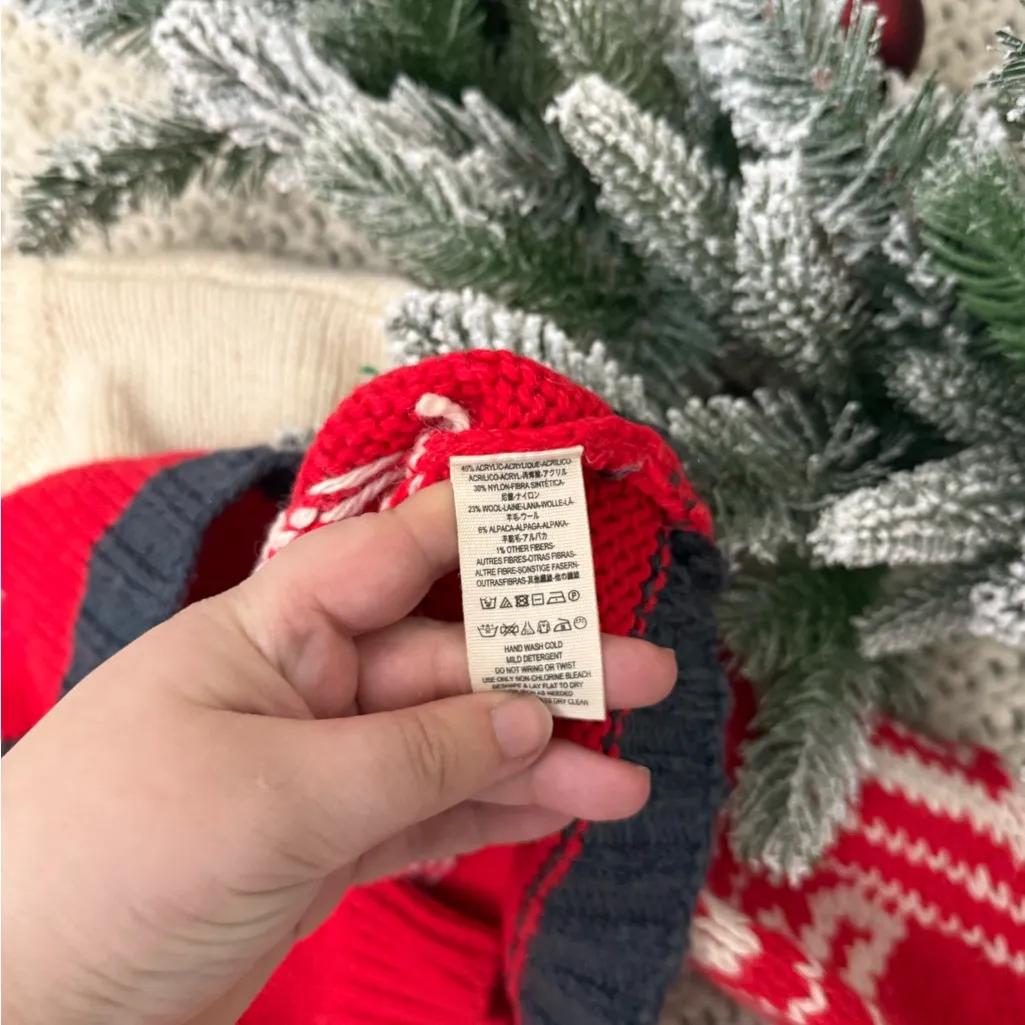 Free People Red and White Heart Sweater - Image 5