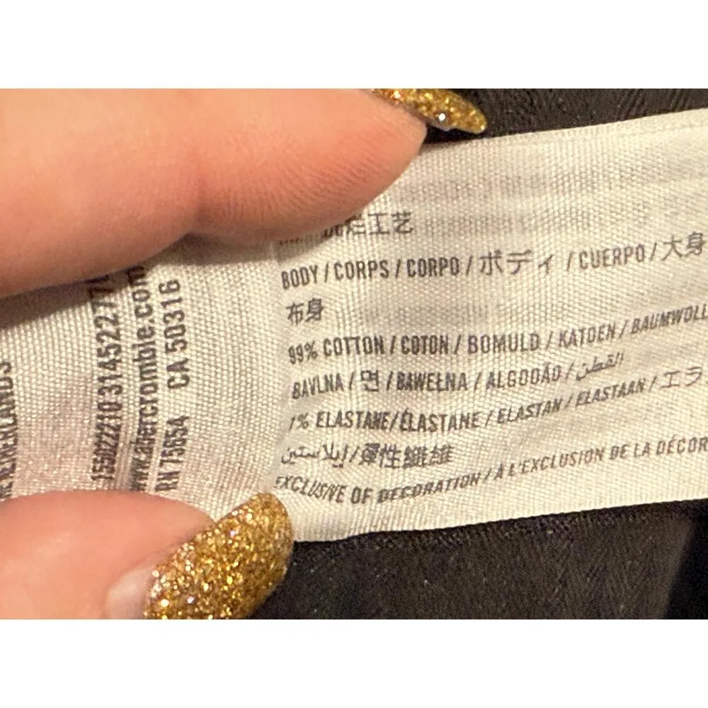 Abercrombie & Fitch '90s Straight Ultra High Rise Black Denim Jeans Size 23 000 - Image 4