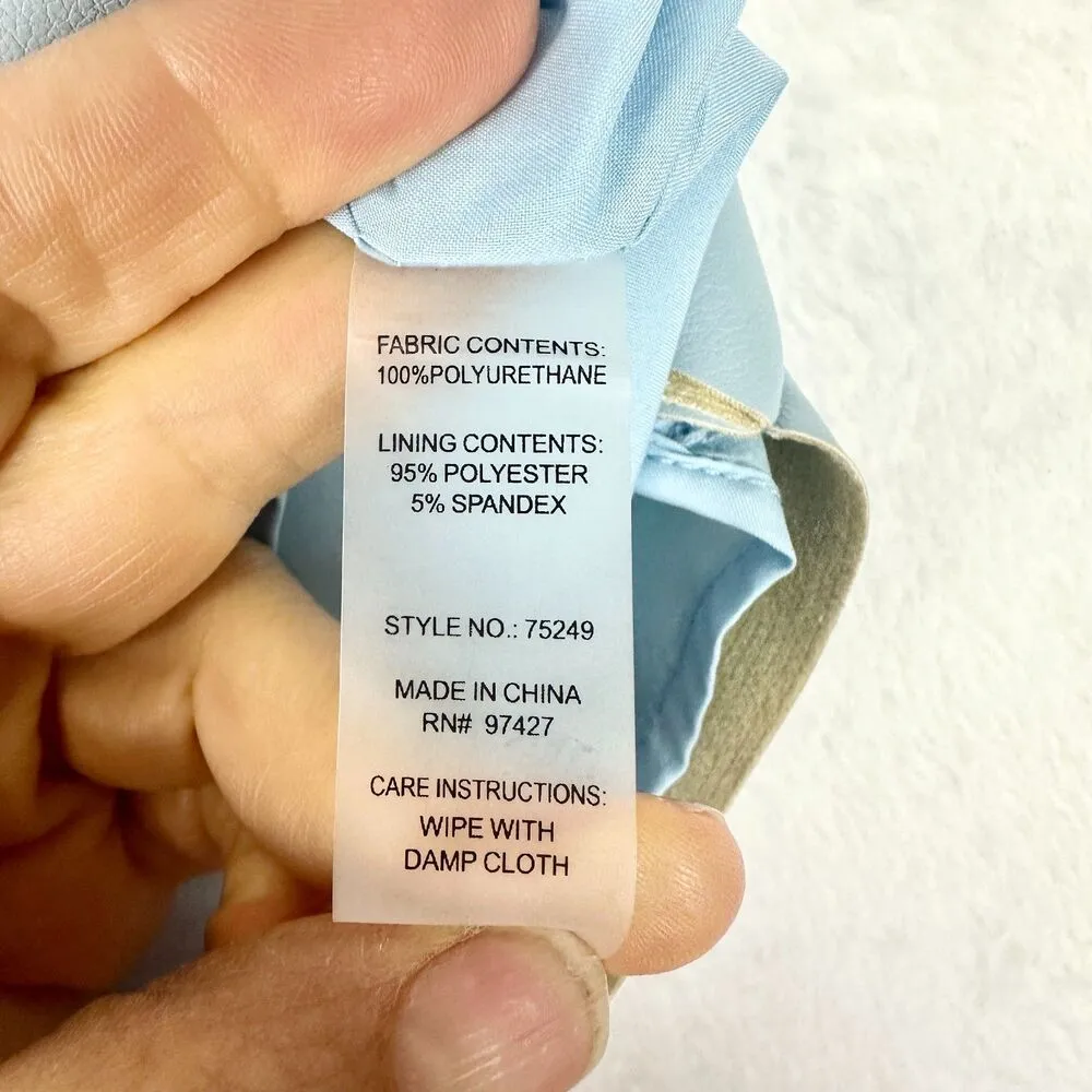 Dolce Cabo Faux Leather Sleeveless Dress Size XS NWT Light Blue Tank Shift - Image 7