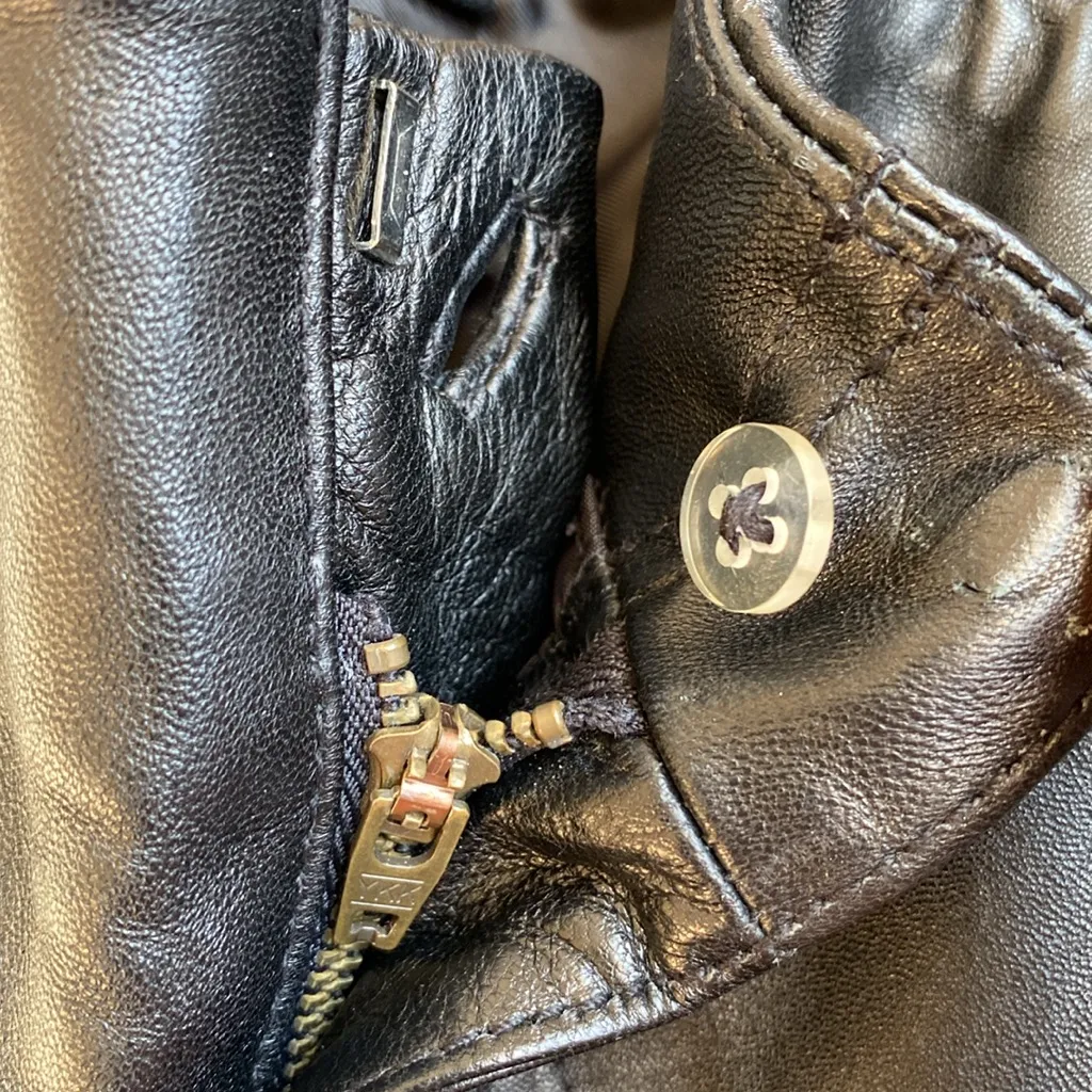 VTG GAP 100% Leather Mid Rise Boot Cut Pants - Image 3