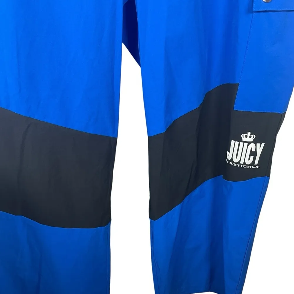 NWT Juicy Couture Wide Leg Y2K Parachute Colorblock Pants Blue/Black Size XL - Image 6