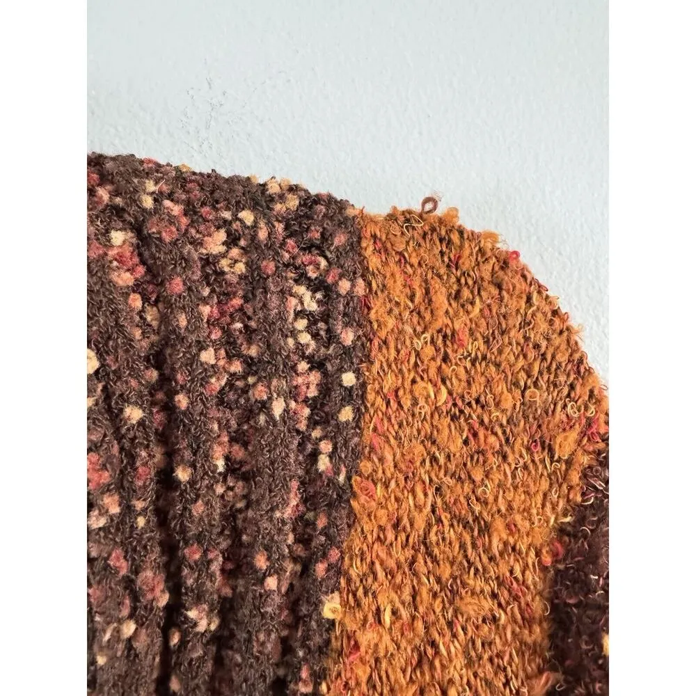 Coldwater Creek Brown Popcorn Knit Single Button Cardigan Sweater Tunic Sz Small - Image 7