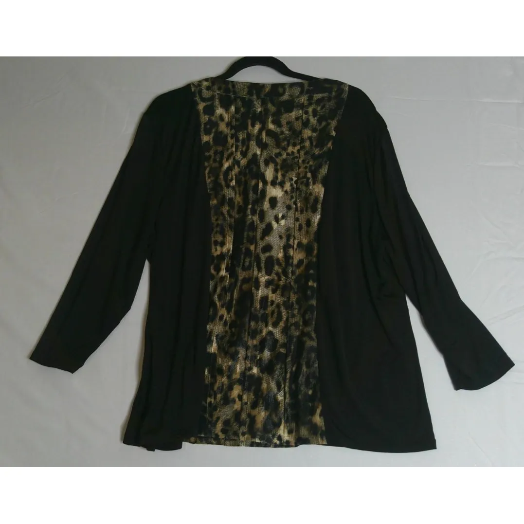 Nygard Womens 2X Leopard‎ Animal Print Blouse Top Preppy Career Office Going Out Size XXL - Image 2