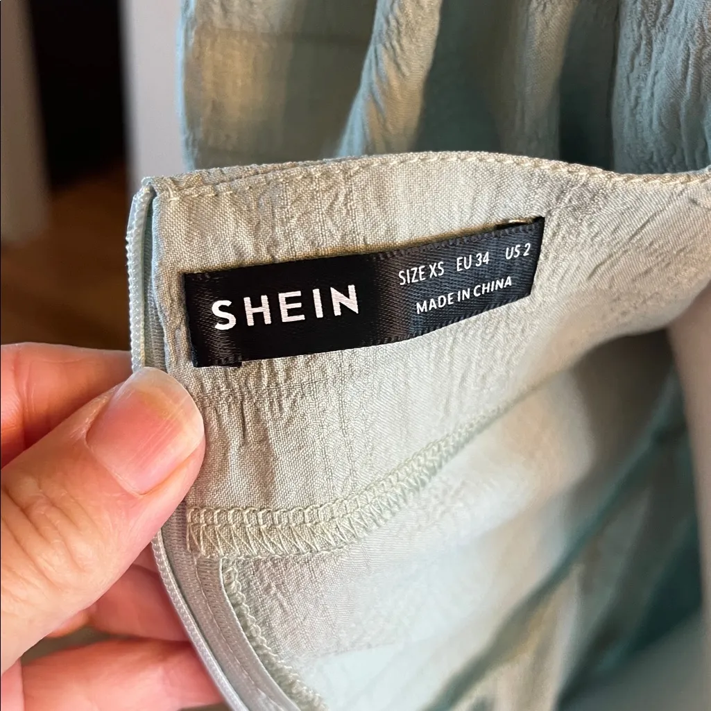 Sage Mini dress Puff Short Sleeve New - Image 8