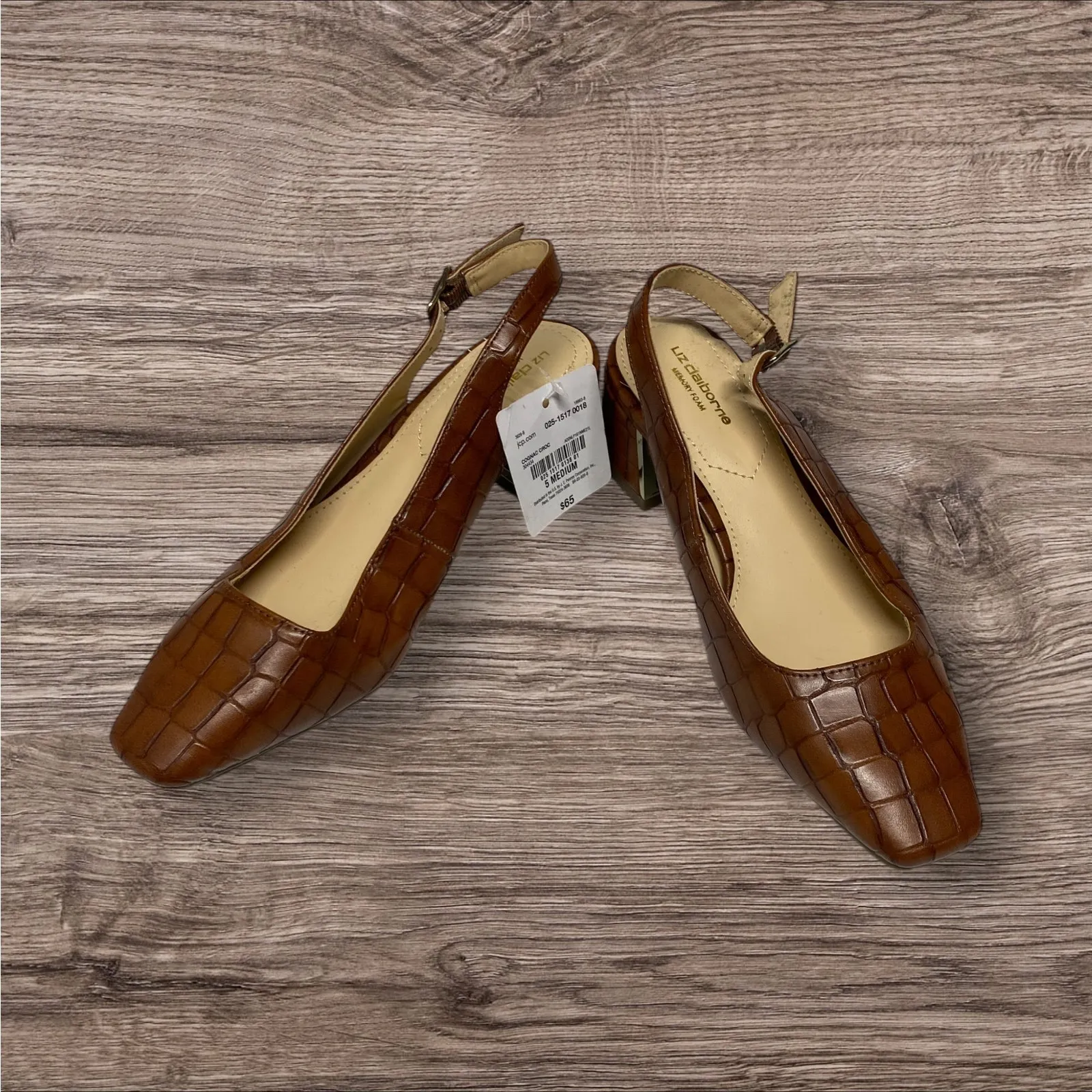 Brand New Liz Claiborne Women's Size 5 Brown Faux Slingback Heels Pumps - Image 4