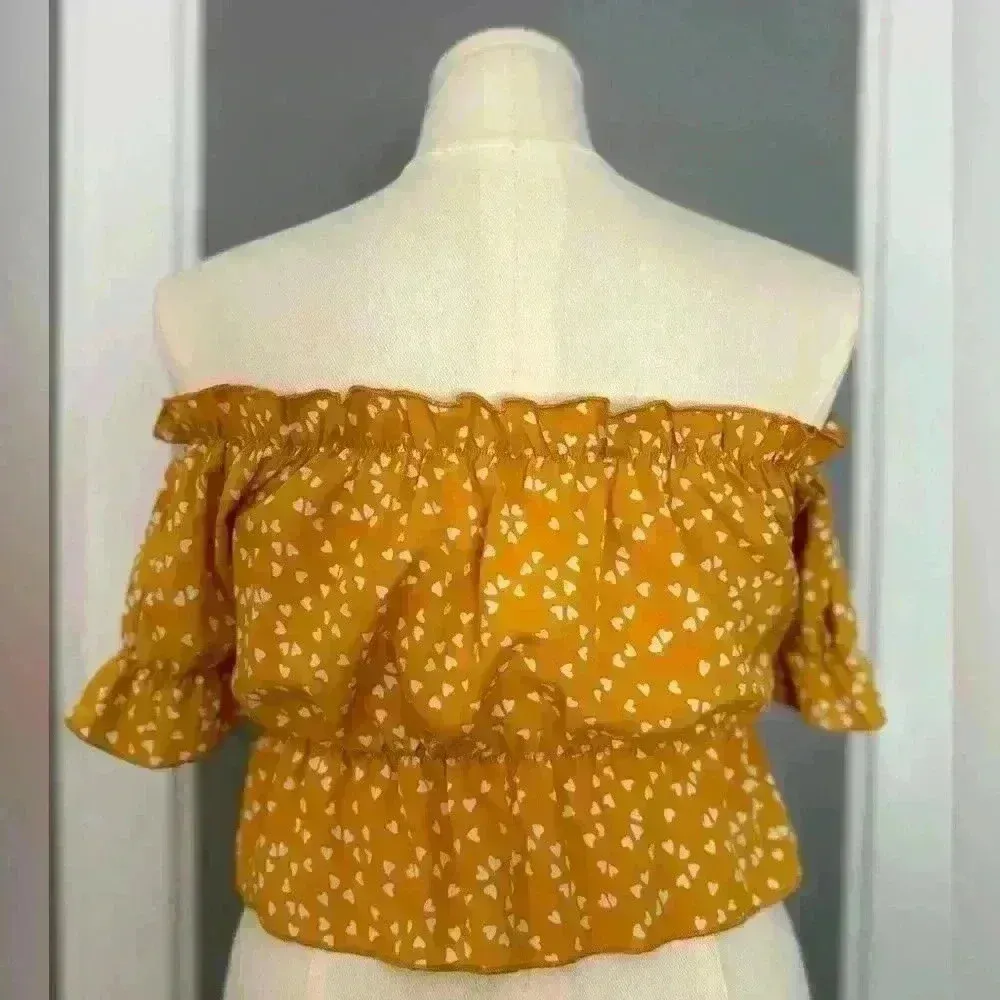 Shein Lune Plus Confetti Heart Print Bardot Peplum Blouse (553) - Image 4