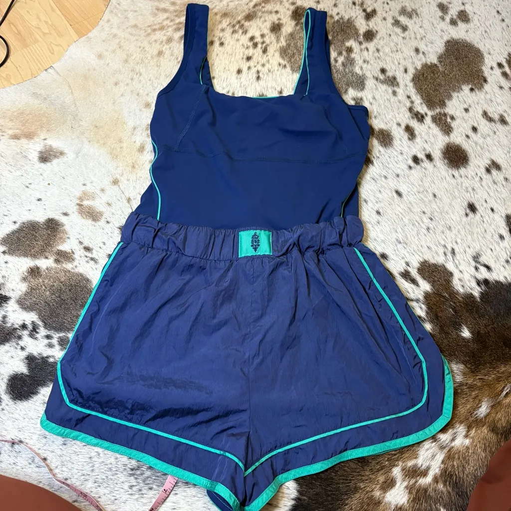 FREE PEOPLE Movement Varsity‎ Blues Runsie Size Large Blue - Image 3