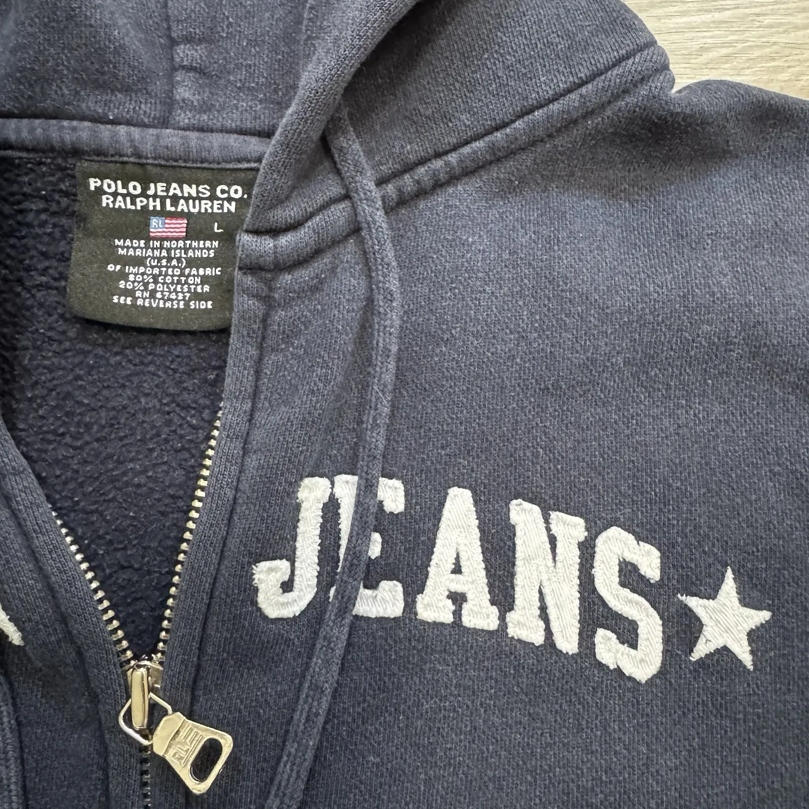 VTG Polo Jeans Co. Ralph Lauren Y2K‎ Blue Zip Up Embroidered Jacket Womens Sz L - Image 2