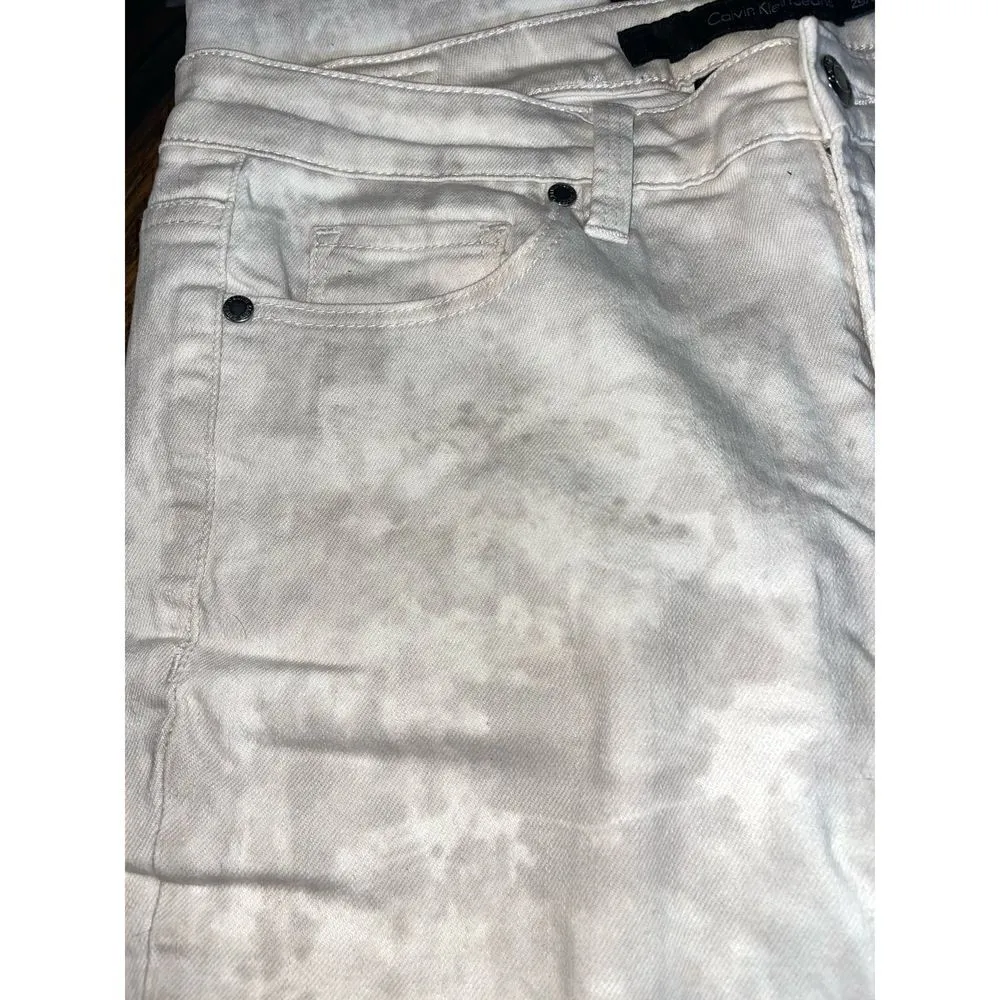 VTG Calvin Klein Jeans Women's Ultimate Skinny Jeans Grey Camo Design Size 29/8 - Image 7