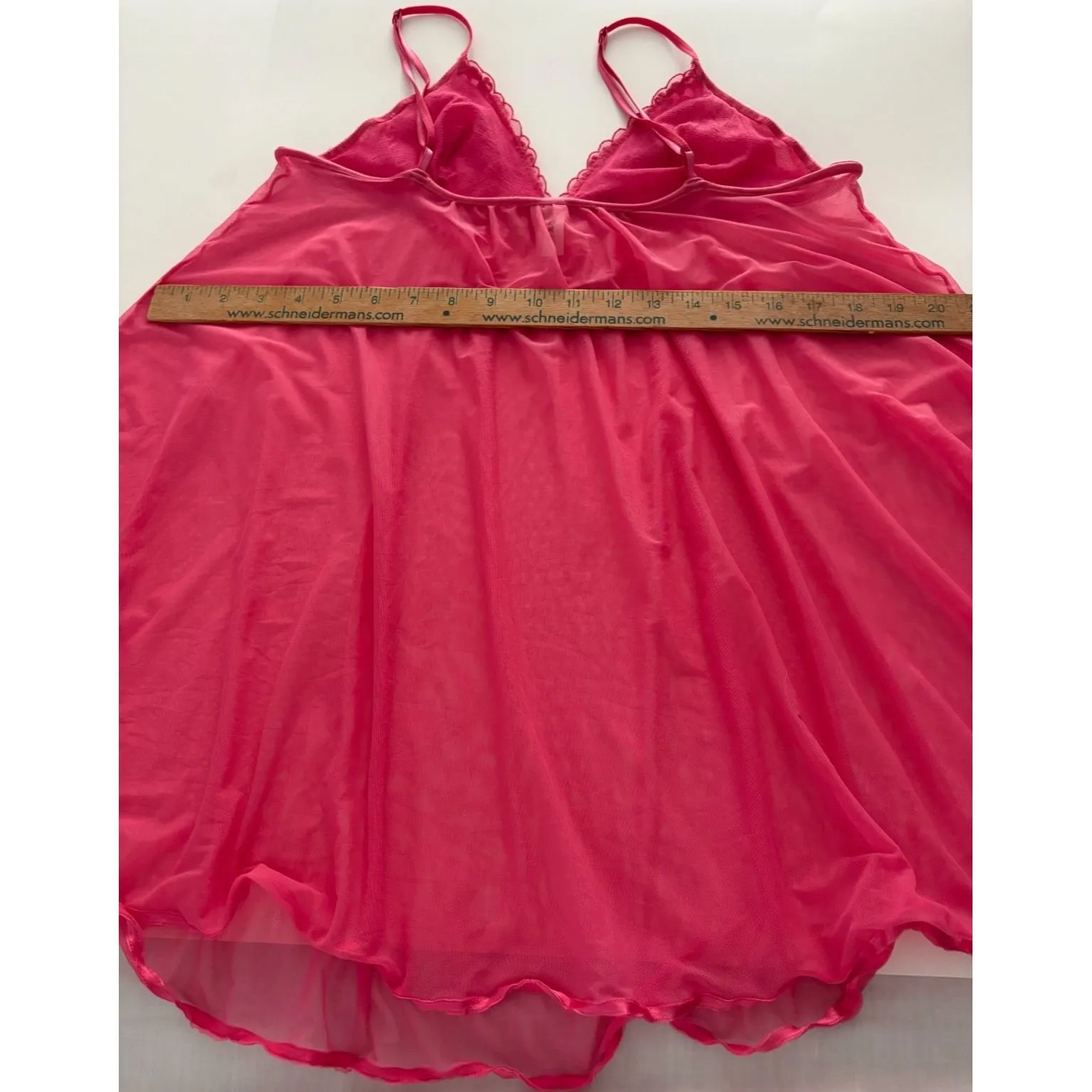 Ambrielle Sheer Babydoll Chemise Nightie Size L Pink Lace Fairy Coquette Whimsy Size L - Image 10