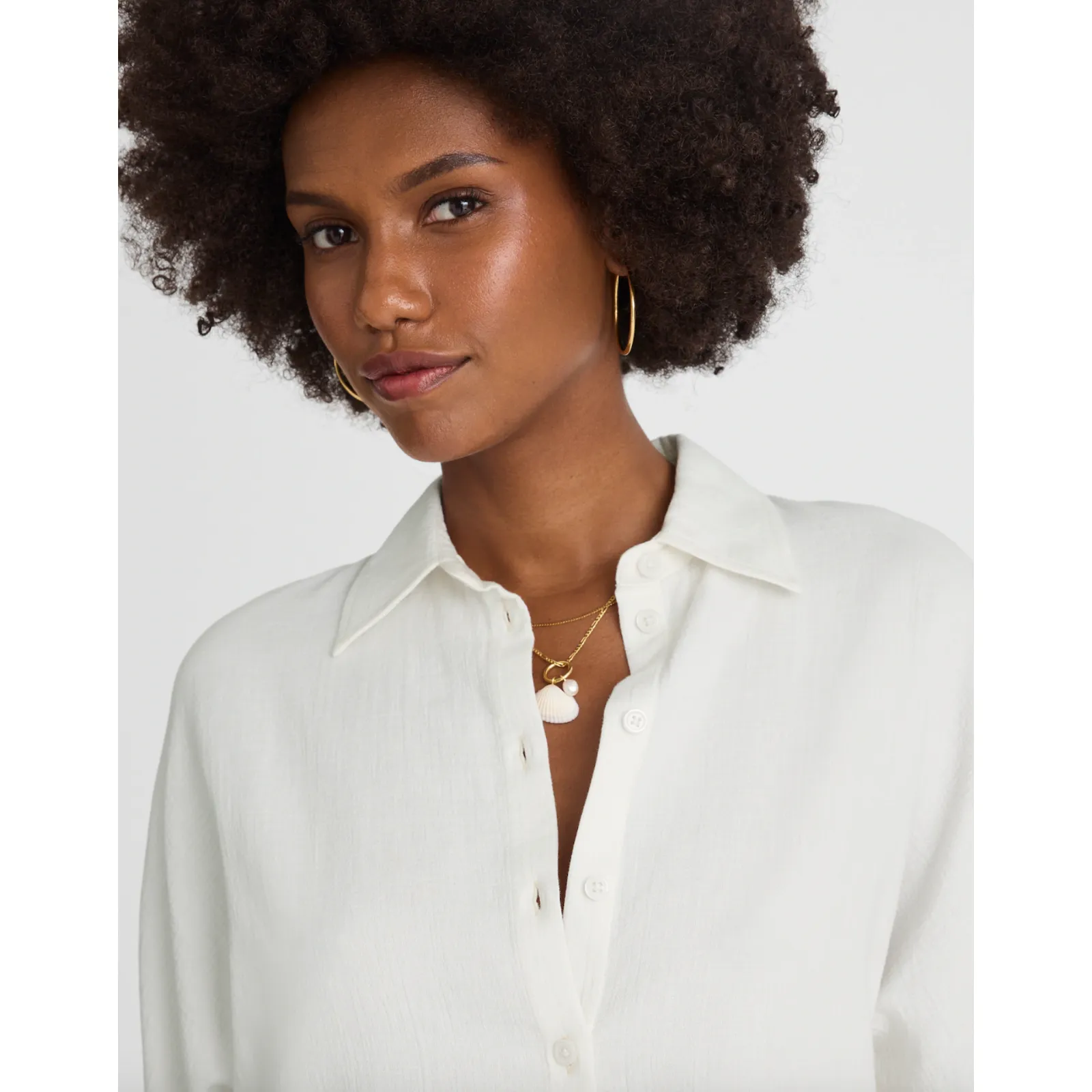 Madewell Cotton Double Gauze Oversized Shirt Button Up White Relaxed XL NWT - Image 4