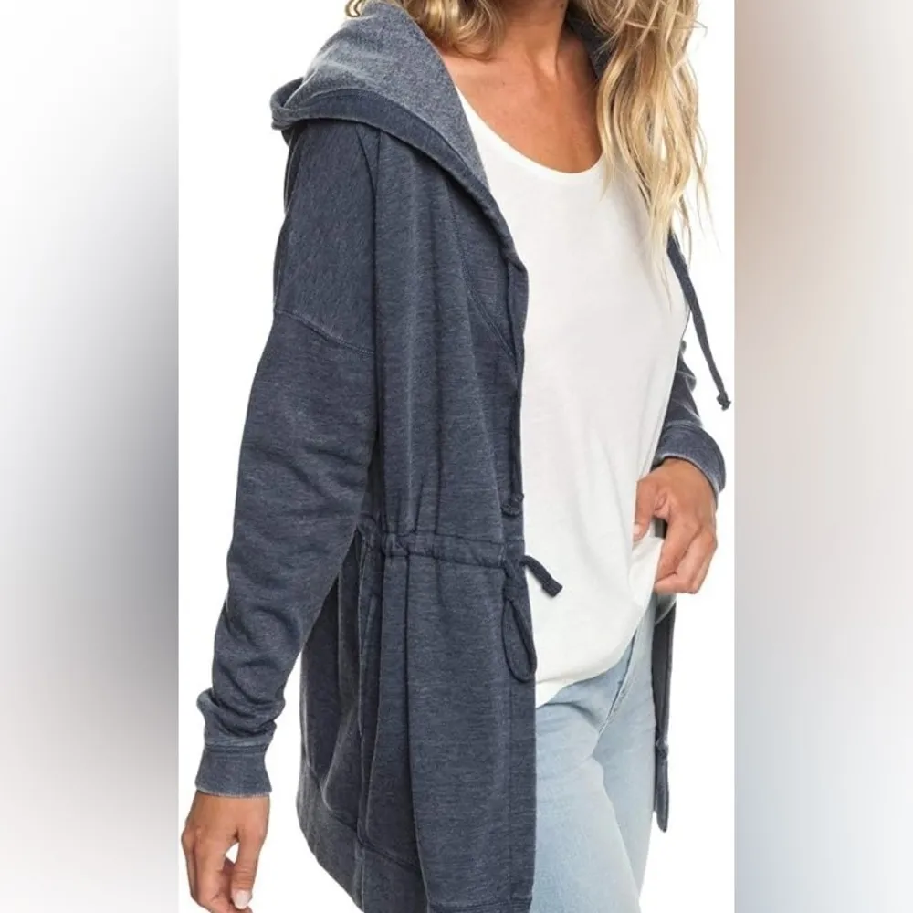 Roxy Blue‎ Chameleon Long Line Hooded Fleece Jacket - Image 2