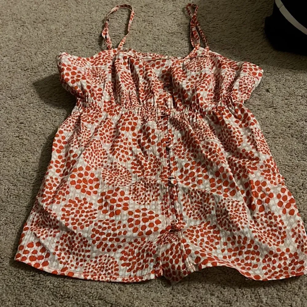 Anthropologie tulle tank top L Red Size L - Image 2