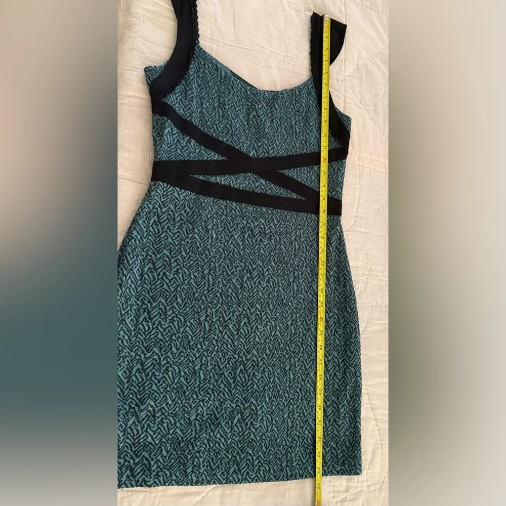 Free People M Cross My Heart Mini Dress Body Con Cutout Back Pacific Blue - Image 8