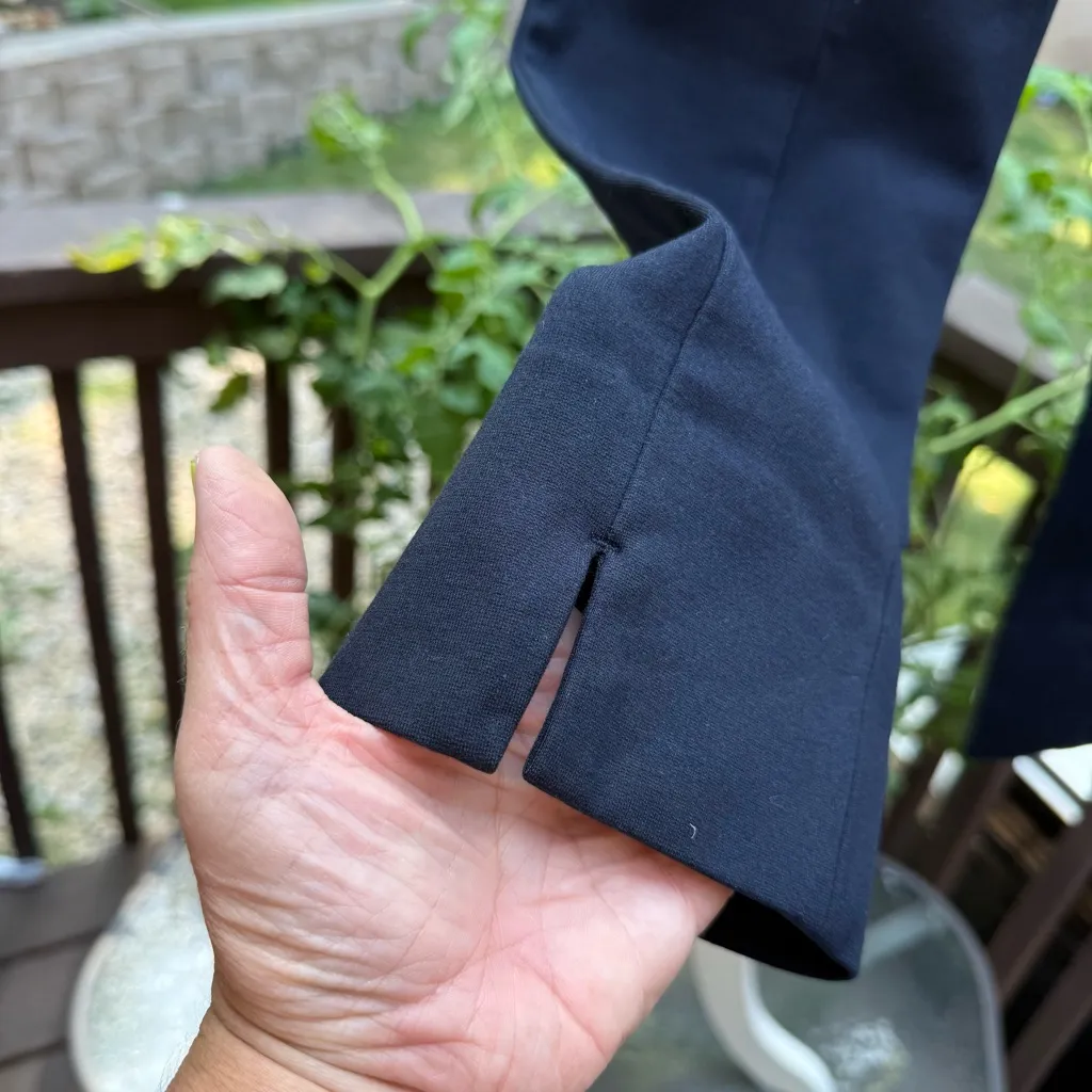 VINCE Navy Blue Ponte Knit Mid Rise Stretch Pants w/ Slit Ankle Sz XS - Image 4