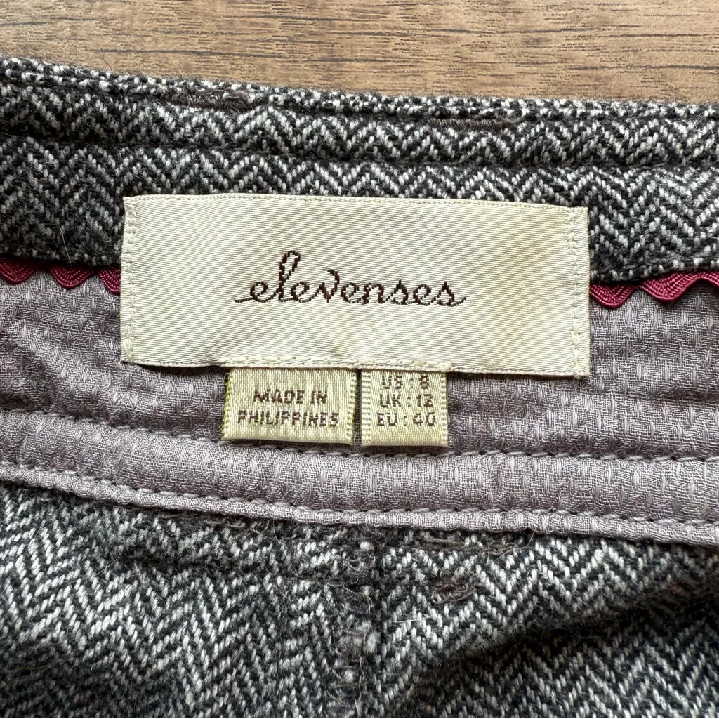 Elevenses Tweed Herringbone Wide Leg Pants Alpaca Blend Anthropologie Womens 8 M - Image 4