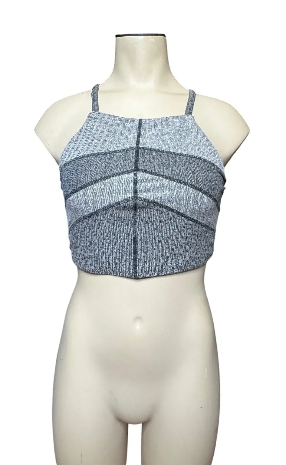 Free People Movement Bra Tank Women’s XS Gray Patterned Crop Activewear - Image 1