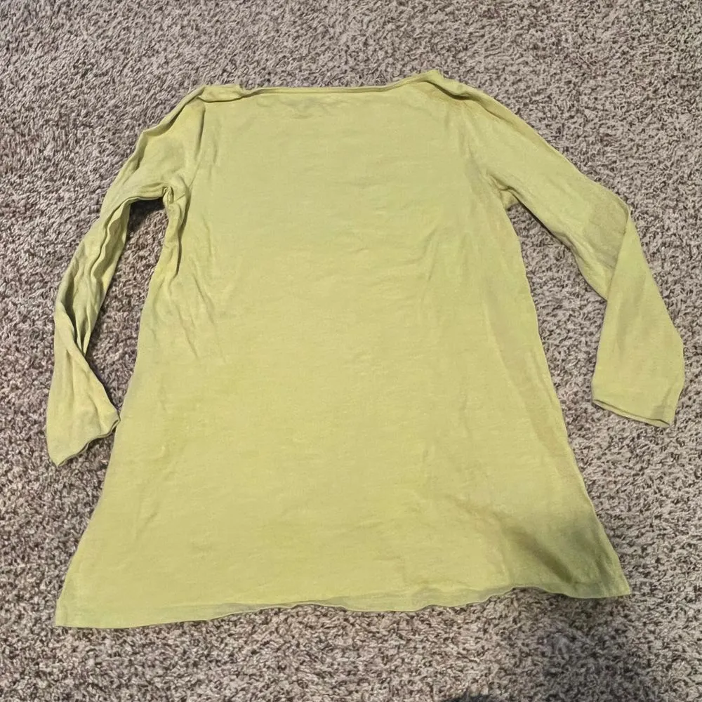 Eileen‎ Fisher Light Green Long Sleeve Basic Top Petite PS/PP - Image 6