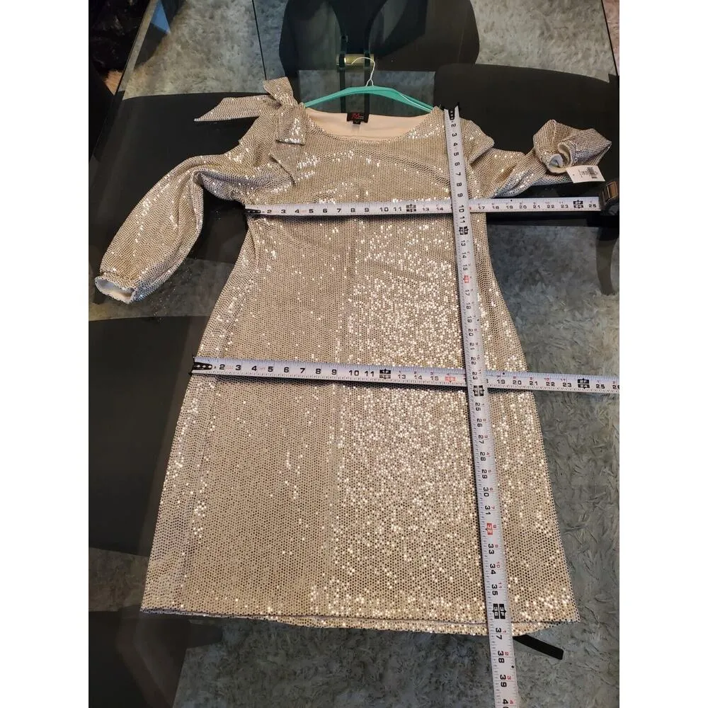 JM Studio Women's Champ Sequin Nylon Round Neck Long Sleeve Knee Length Dress 14 - Image 13