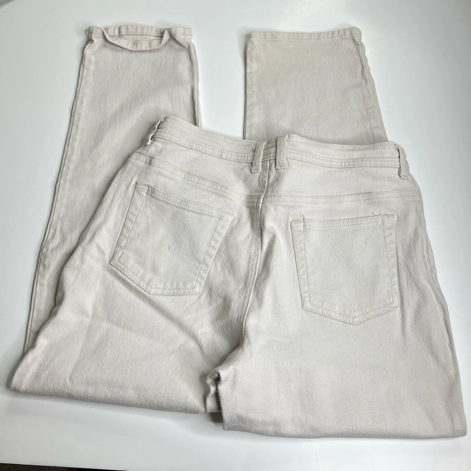 Gloria Vanderbilt Beige Straight Leg Jeans Cotton Spandex Womens 14 SHORT - Image 4