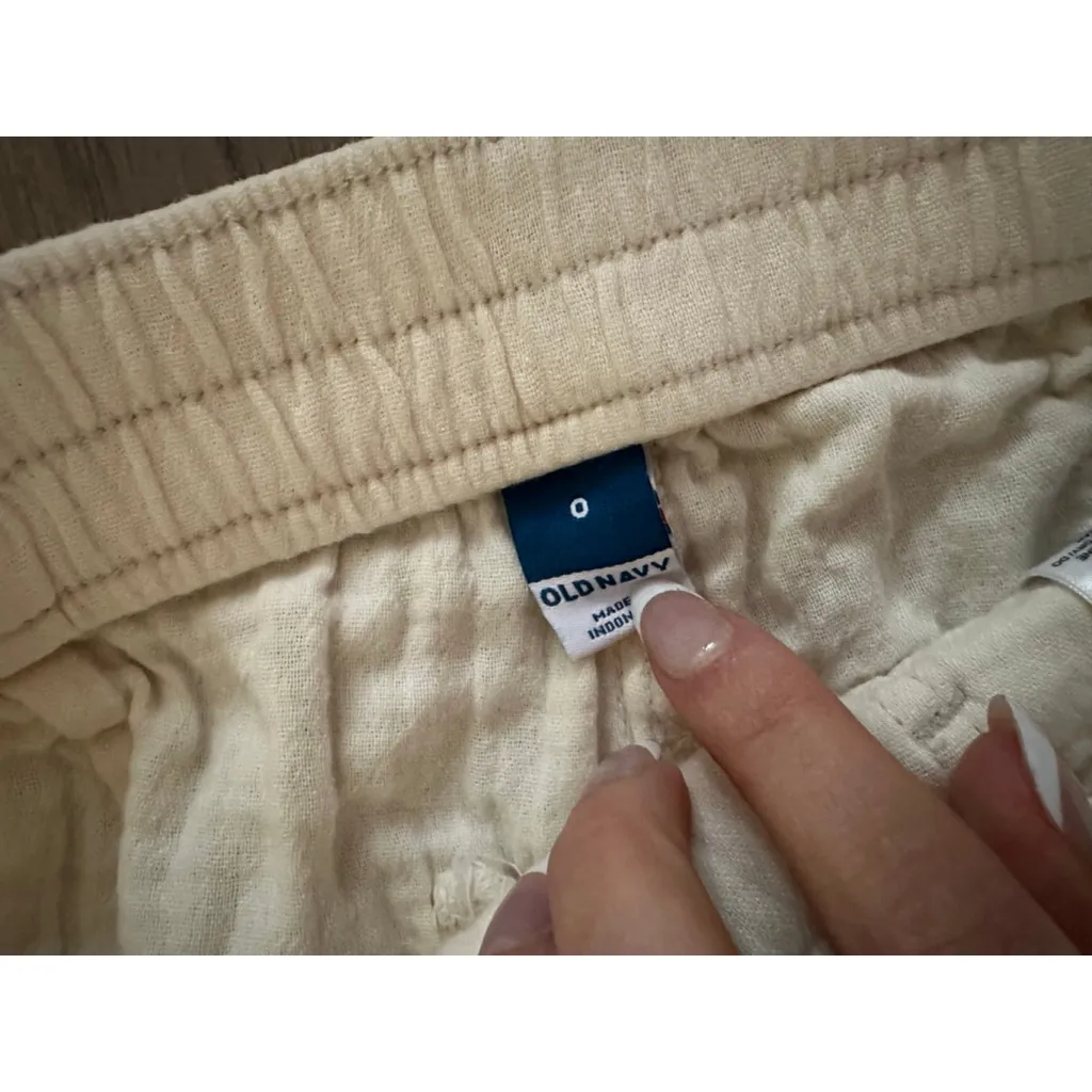 Women's Old Navy Beige Ankle & Cropped Linen Gauze Pants Size 0 - Image 5