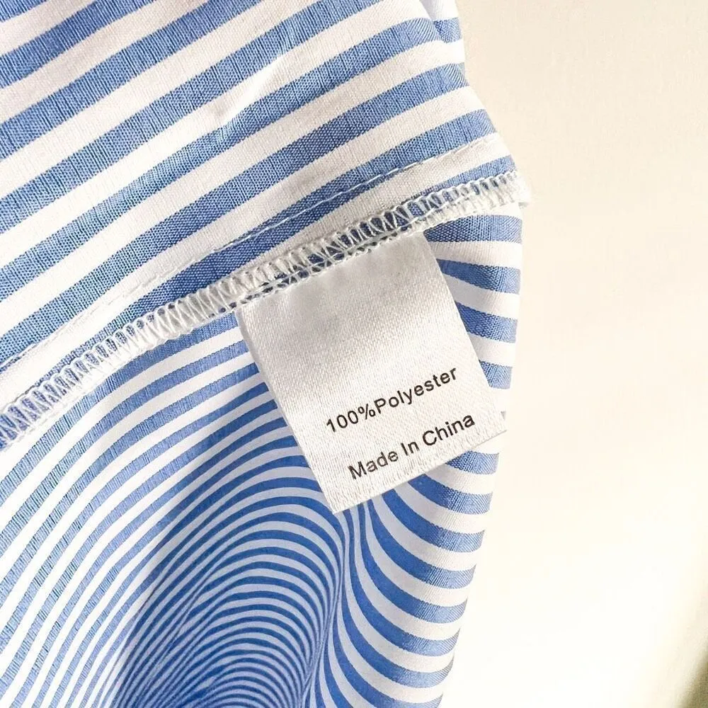 New Tuckernuck Blue Stripe Royal Shirt Dress Size XL - Image 10