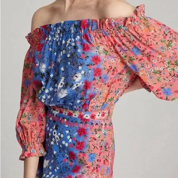 SALONI Grace Mini Dress Foxglove Meadow Silk Off - Image 10