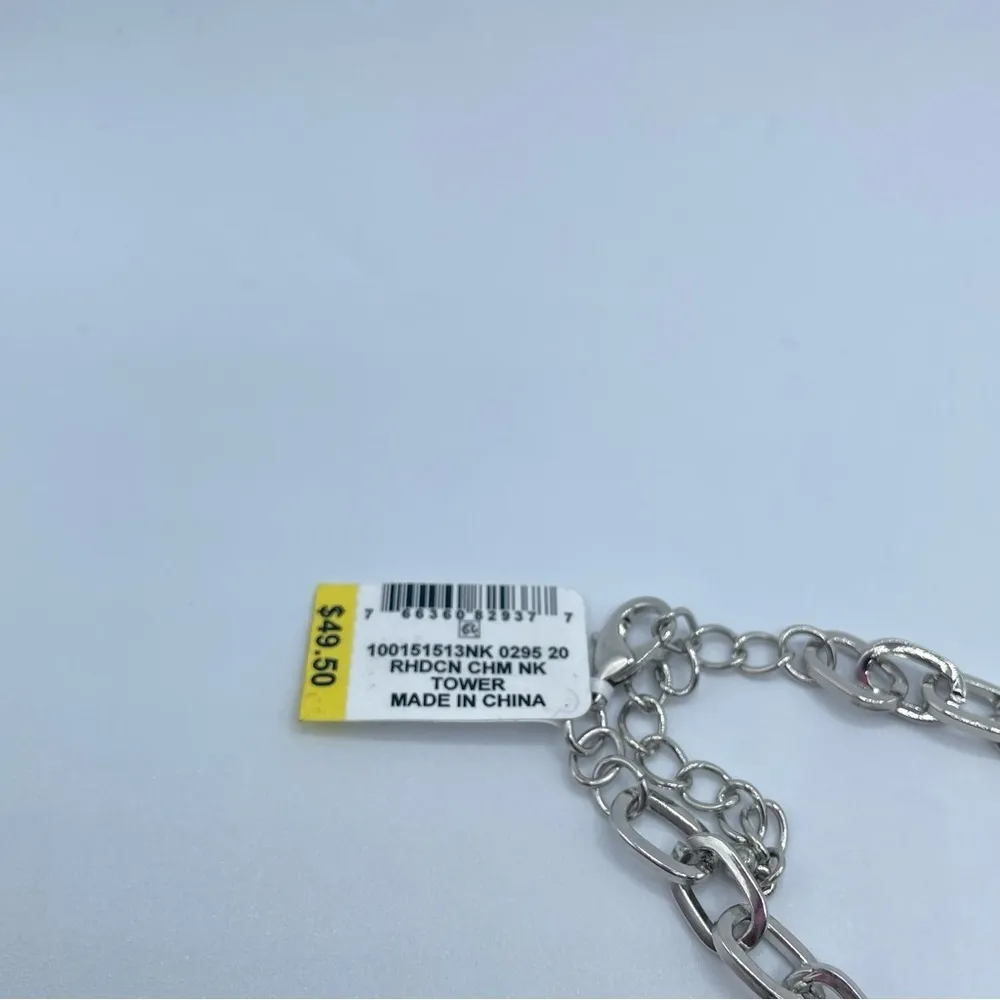 Charter Club Tree Charm Statement Necklace in Silver-Tone NWT MSRP $50 - Image 4